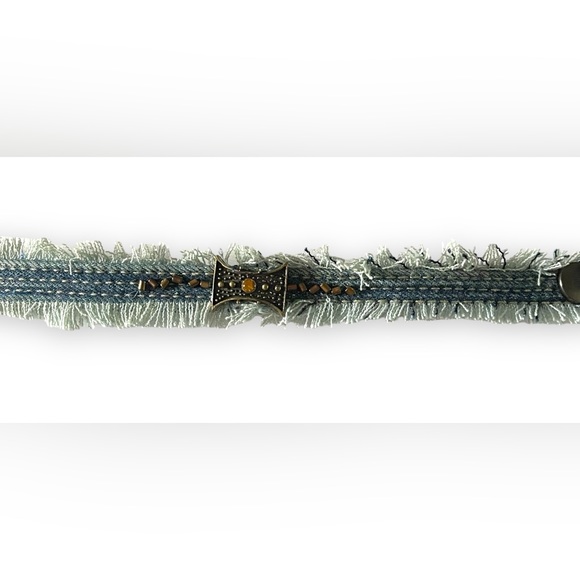 Boho chic -Handmade Denim Bracelet and charms - Picture 3 of 3